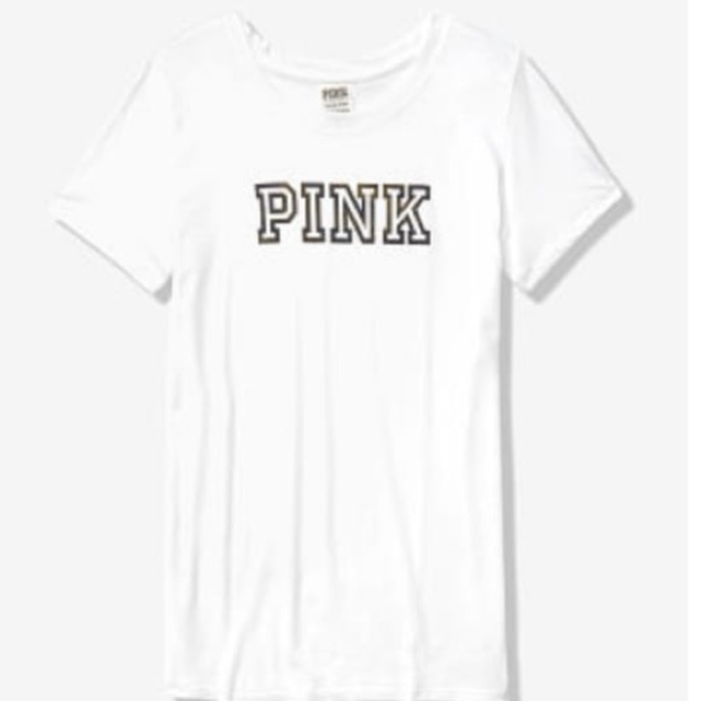 white PINK logo t-shirt